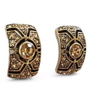 Elegant Gold and Black Stud Earrings